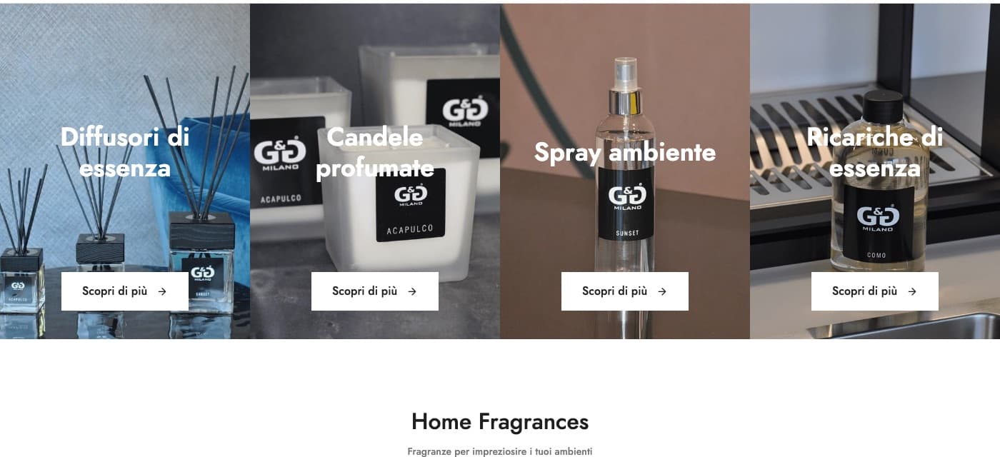 Anteprima del sito G&G Milano
